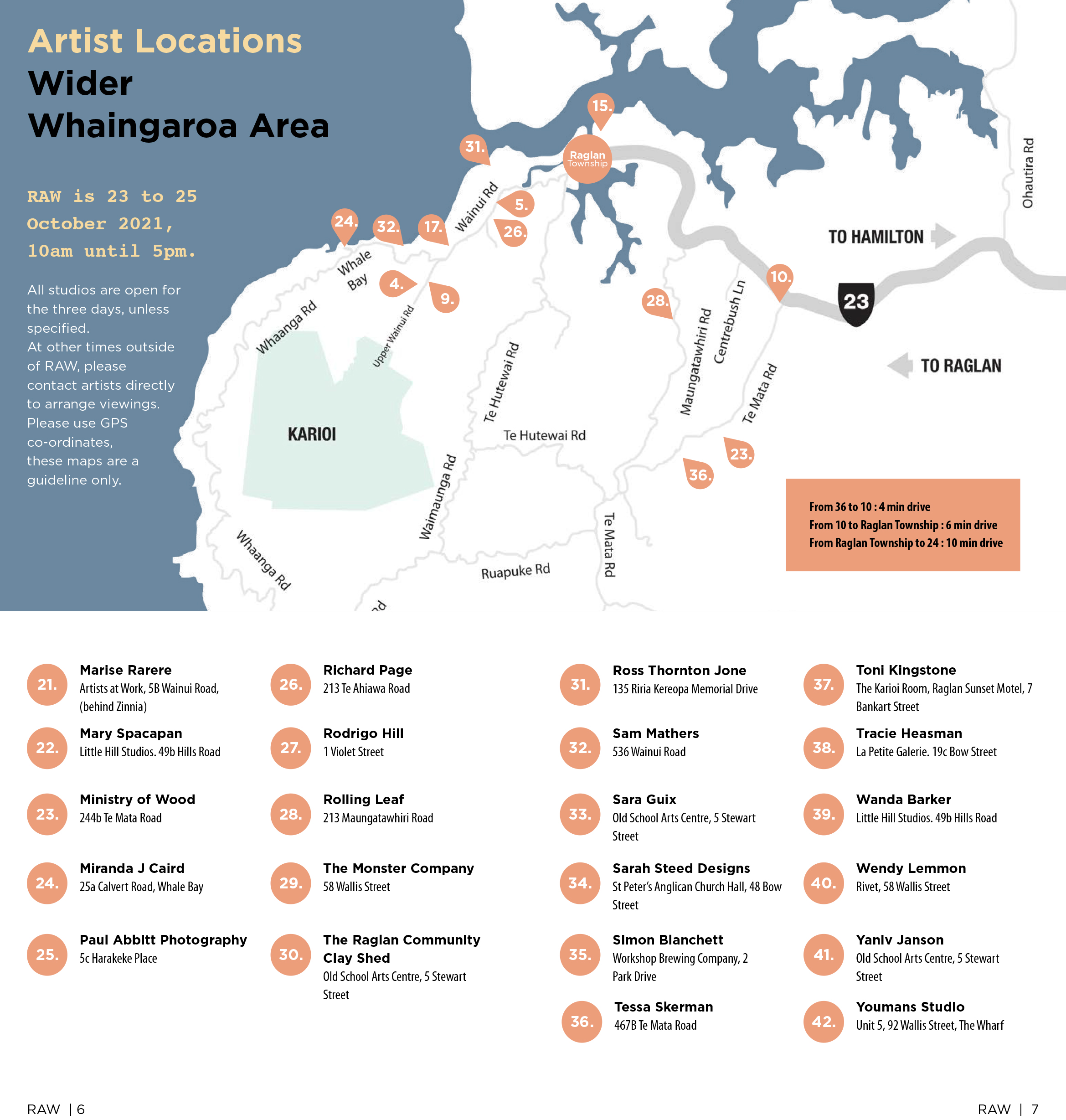 Artist locations - Wider Area Artist locations - Wider Area